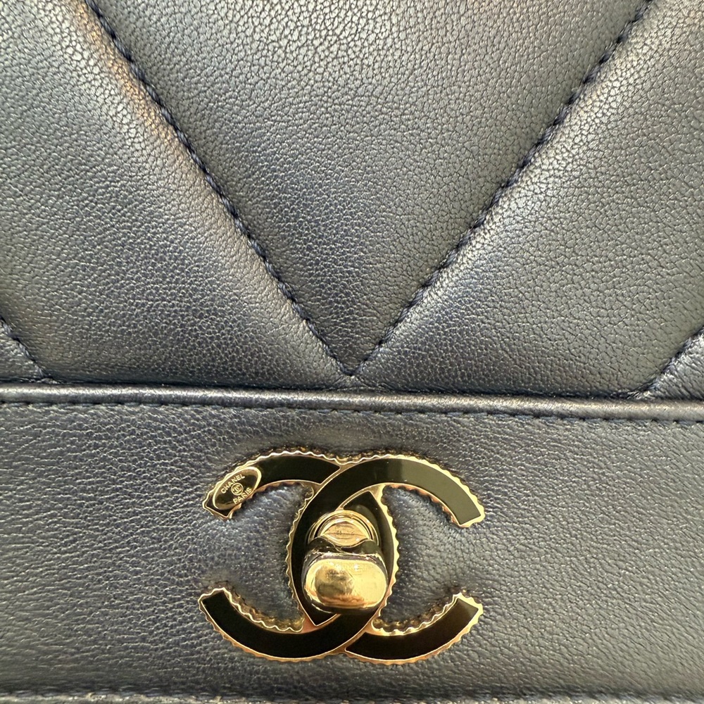 CHANEL Sheepskin Quilted Small Dark Navy Mademoiselle Double Flap Bag - Picture 11 of 14